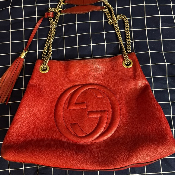 Gucci Soho Chain Strap Shoulder Bag Leather Medium - Picture 1 of 13